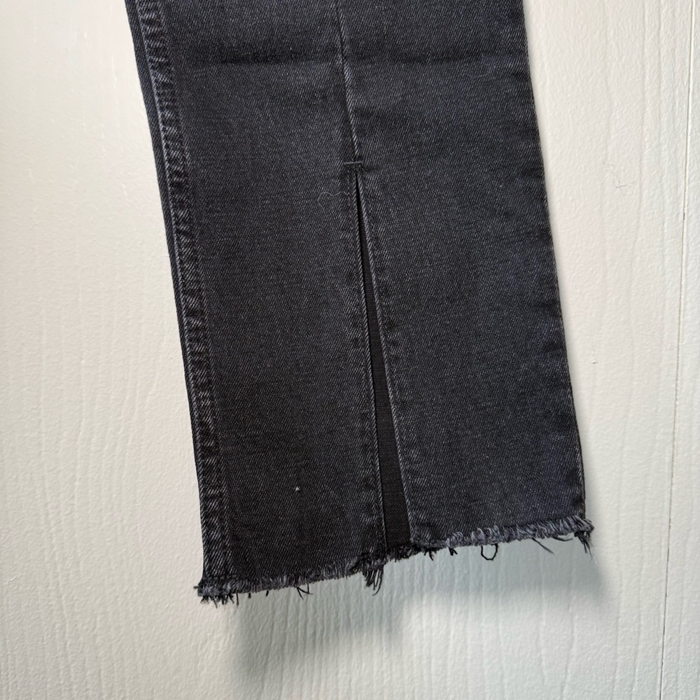 Abercrombie & Fitch Skinny High Rise Split Front Jeans In Washed Black Size 8 - Picture 6 of 9